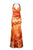 JS Collection - 863506 Sequined Halter Pleated Mermaid Dress in Orange and White