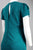 JS Collection - 863984 Puff Sleeved Evening Gown with Sectional Swirls in Green