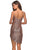 La Femme - 28227 Short Asymmetric Sequined Dress In Pink and Gold