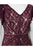 Taylor - 9824M Lace V-neck High Low A-line Dress In Red
