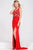 Beaded and Lace Accents V-Neck Sheath Dress JVN22426