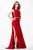 JVN23907 Fitted Crystal Embellished Cowl Dress