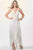 JVN26708 Sleeveless V-neck Fringe Long Dress