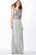 JVN31440 Cap Sleeve Lattice Ornate Illusion Gown