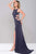 JVN36715 Sleeveless Contoured Cutout Jersey Gown