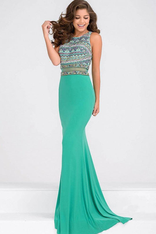 Mermaid Beaded Bodice Prom Dress JVN36888