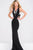 Jovani JVN41548 Sleeveless Fitted Jersey Dress with Sheer Panels In Black/White