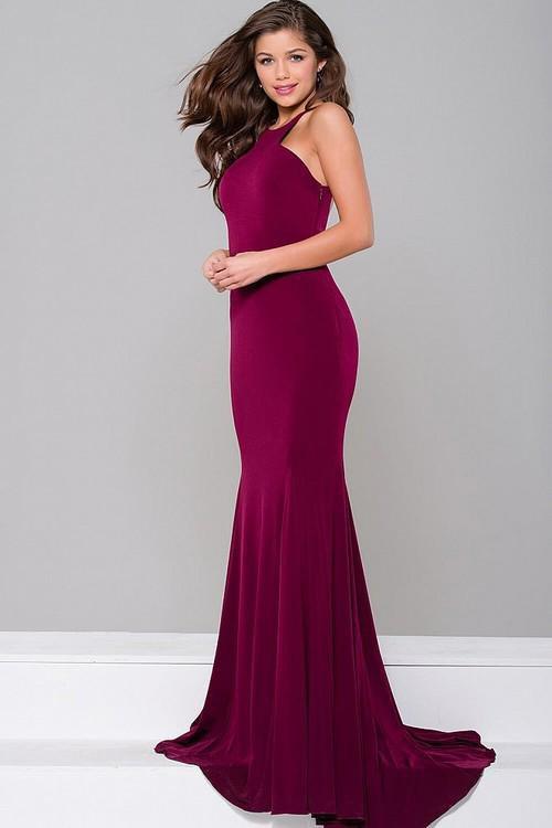 Jersey Fitted Open Back Dress JVN42892