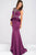 Beaded Accented Illusion Scoop Trumpet Dress JVN45296