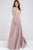 JVN45598 Beaded Scoop Long Sleeves Dress