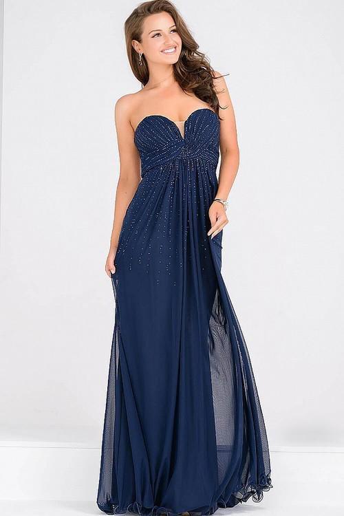 Sweetheart Neck Beaded Bodice Long Dress JVN45683