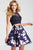 JVN47306 Two Piece Embellished Mikado Short Dress