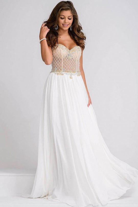 Beaded Top with Chiffon Skirt Prom Dress JVN47719