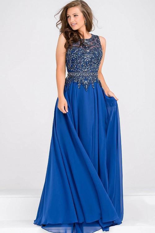 Sleeveless Beaded Bodice Dress JVN47898