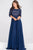 JVN48715 Beaded Lace Quarter Length Chiffon Dress
