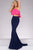 JVN49532 Color Block Asymmetrical Two-Piece Mermaid Gown