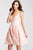 Jovani Embroidered V-Neck A-Line Cocktail Dress JVN53052 in Pink