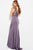 JVN53185 Cap Sleeve Swirl Ornate Illusion Sheath Gown