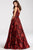 JVN53383 Printed V-neck A-line Dress