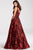 JVN55932 Embroidered Plunging V Evening Gown
