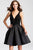 JVN53390 Embellished V-neck Mikado A-line Dress