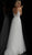 Jovani - JVN55128 Embroidered Plunging V-Neck Evening Gown In White and Nude