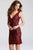 JVN55157 Lace V-Neck Sheath Dress
