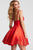 JVN55376 Lase-Cut V-Neck A-Line Dress