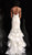 Jovani - JVN55908 Lace Appliqued Halter Trumpet Gown In White and Nude
