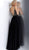 Jovani - JVN59136 Embellished Deep V-neck Chiffon A-line Dress in Black