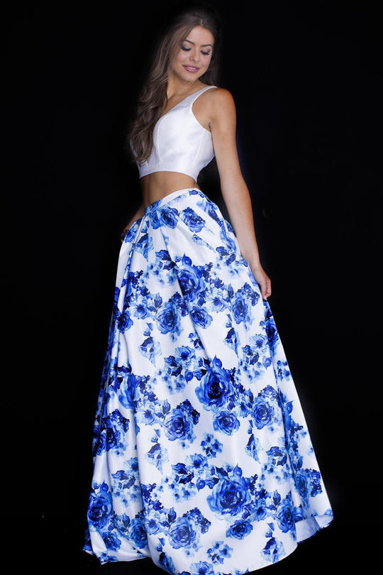 JVN60043 Two Piece Floral Print A-line Dress