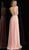 Jovani - JVN60467 Embellished Deep V-neck Chiffon A-line Dress in Pink