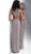 Jovani - Beaded Lace Halter Sheath Evening Gown With Slit JVN61347 In Gray