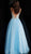 Jovani - JVN62323 Crystal Embellished Deep V-neck Tulle Ballgown in Blue
