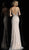 Jovani - Embroidered Plunging V-neck Trumpet Evening Gown JVN62330 - 1 pc Off-White/Nude In Size 4 Available