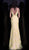 Jovani - JVN62330 Embroidered Deep V-neck Trumpet Dress in Yellow