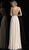 Jovani - JVN62409 Embellished Deep V-neck Long A-line Dress In Nude