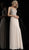 Jovani - JVN62409 Embellished Deep V-neck Long A-line Dress In Nude