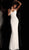 Jovani - JVN62488 Embellished Plunging V-neck Trumpet Dress In White