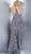Jovani - JVN62490 Embellished Lace Plunging V-neck Trumpet Dress In Gray