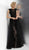 Jovani - JVN62550 Cap Sleeve Embroidered Lace Overskirt Gown in Black