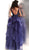 Jovani - JVN62554 Embroidered Plunging V-neck Tiered Ruffled Ballgown In Blue