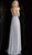 Jovani - JVN62611 Bead Embellished Deep V-neck Chiffon A-line Dress In Silver