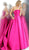 Jovani - JVN62633 Chic Strapless Pleated Ballgown With Train In Pink