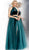 Jovani - JVN62639 Two Piece Velvet Halter Ballgown With Slit in Green