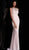 Jovani - JVN62722 Beaded Jewel Neck Jersey Sheath Dress in Pink