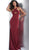 Jovani - JVN63539 Cross Halter Glitter Jersey Trumpet Dress in Red