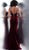 Jovani - JVN63568 Plunging Neck Velvet Trumpet Dress in Red