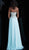 Jovani - JVN63749 Strapless Embroidered Straight Across A-line Dress in Blue