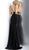 Jovani - JVN64030 Deep V-neck Embellished Mermaid Dress in Black